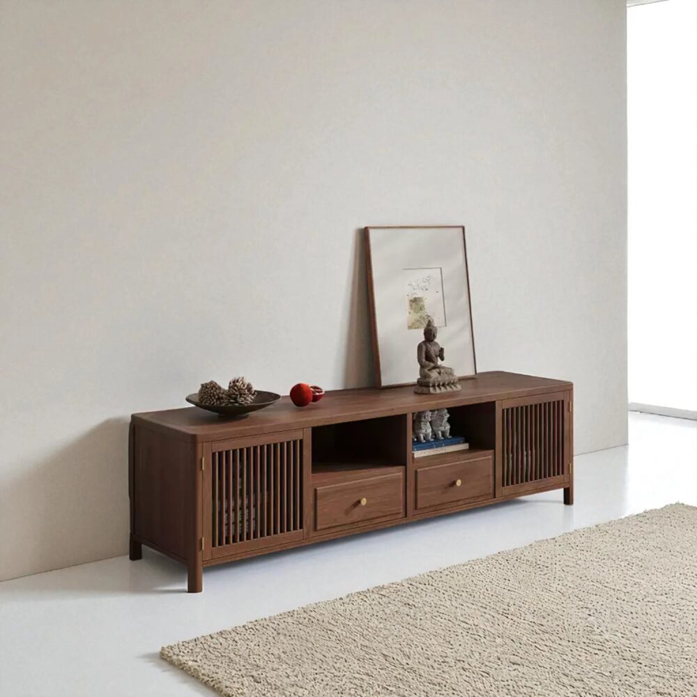 Solid Wood TV Stand Mid Century Handcrafted Arbour - Image 3