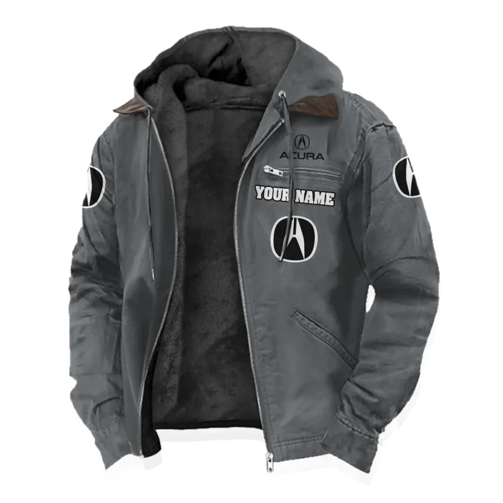 Premium Sedan Flannel Hoodie, Road-Ready Flannel Hoodie HVN1327AC - Gray - Image 2