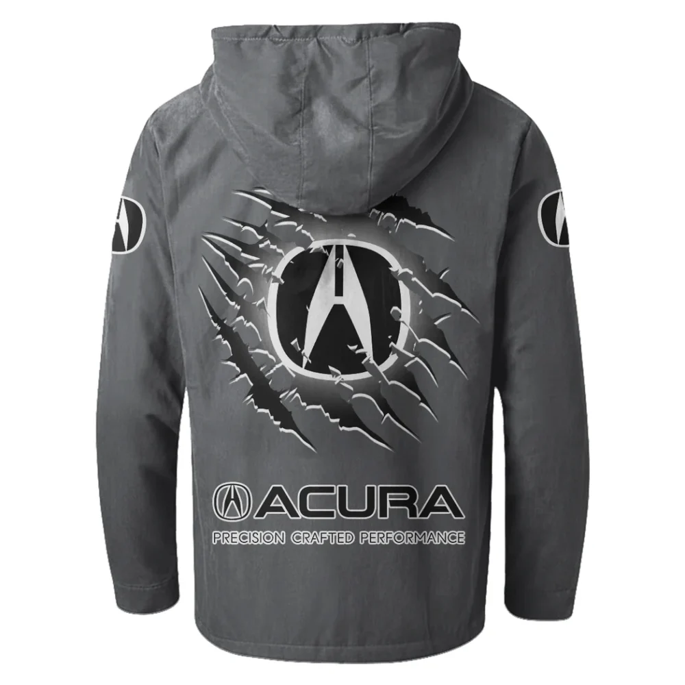 Premium Sedan Flannel Hoodie, Road-Ready Flannel Hoodie HVN1327AC - Gray - Image 3