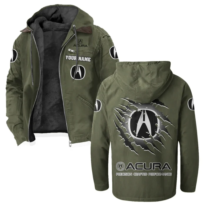 Premium Sedan Flannel Hoodie, Road-Ready Flannel Hoodie HVN1327AC - Green