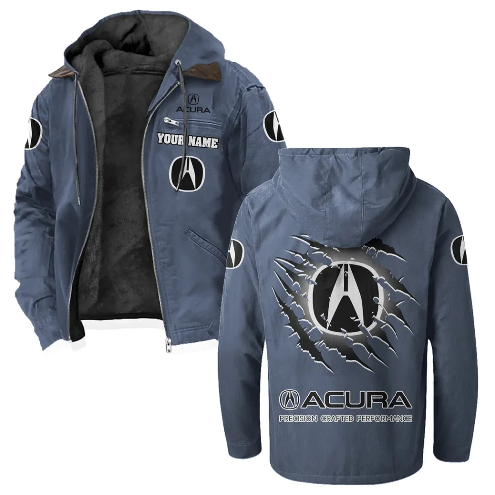 Premium Sedan Flannel Hoodie, Road-Ready Flannel Hoodie HVN1327AC - Navy Blue