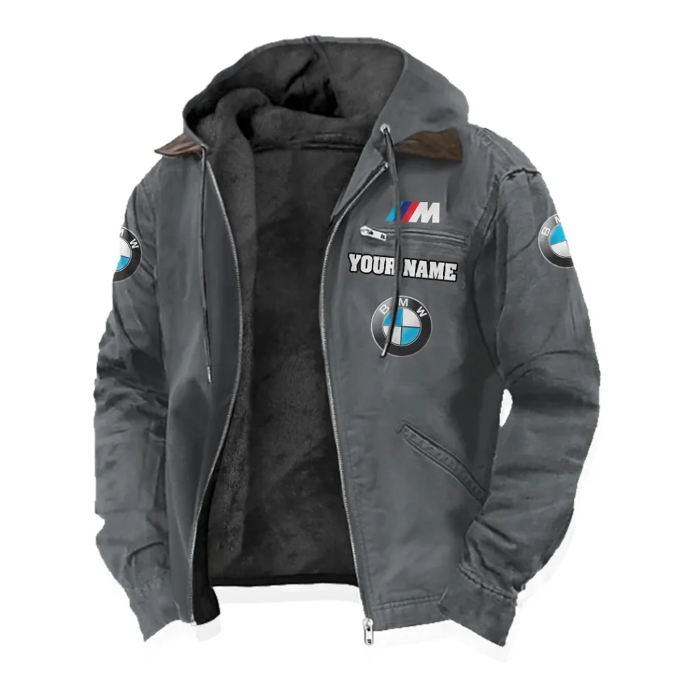 Racing Car Flannel Hoodie, Streetwear Flannel for Drivers HVN1327BM - Gray - Image 2