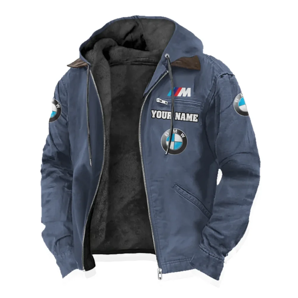 Racing Car Flannel Hoodie, Streetwear Flannel for Drivers HVN1327BM - Navy Blue - Image 2
