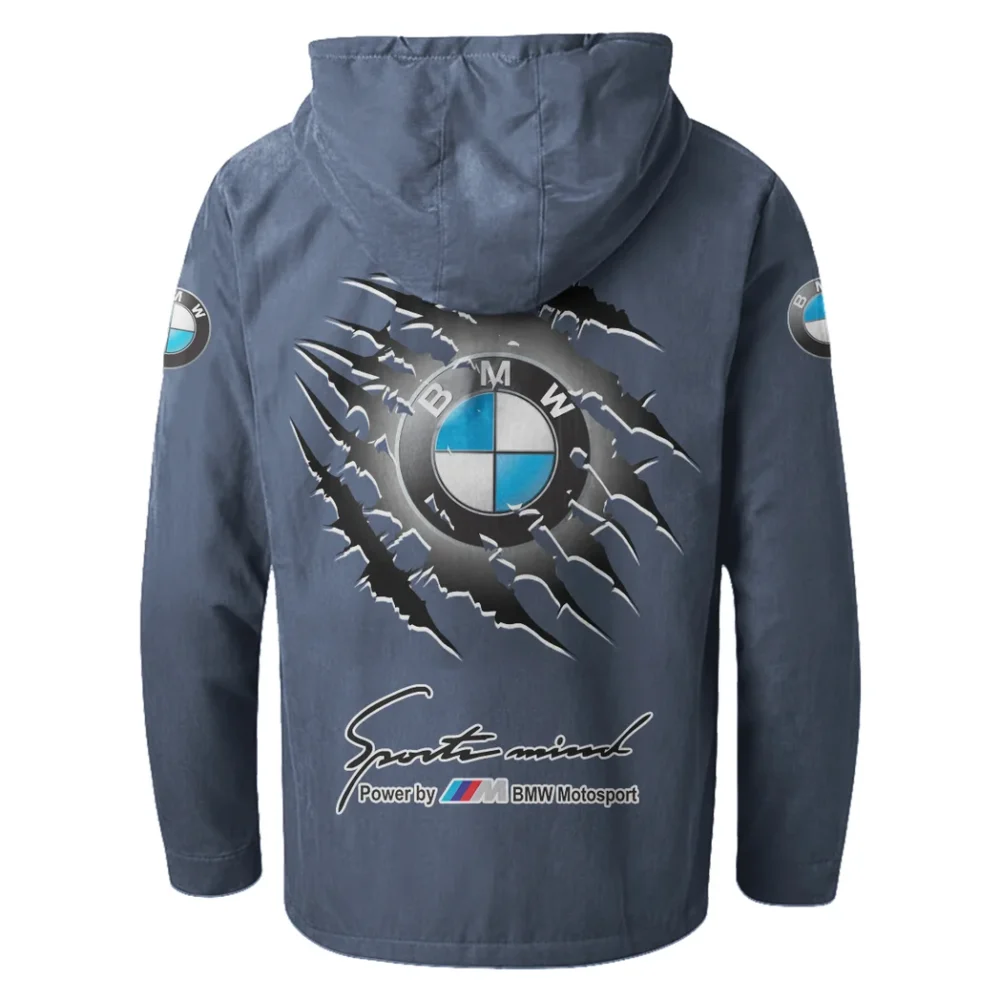 Racing Car Flannel Hoodie, Streetwear Flannel for Drivers HVN1327BM - Navy Blue - Image 3
