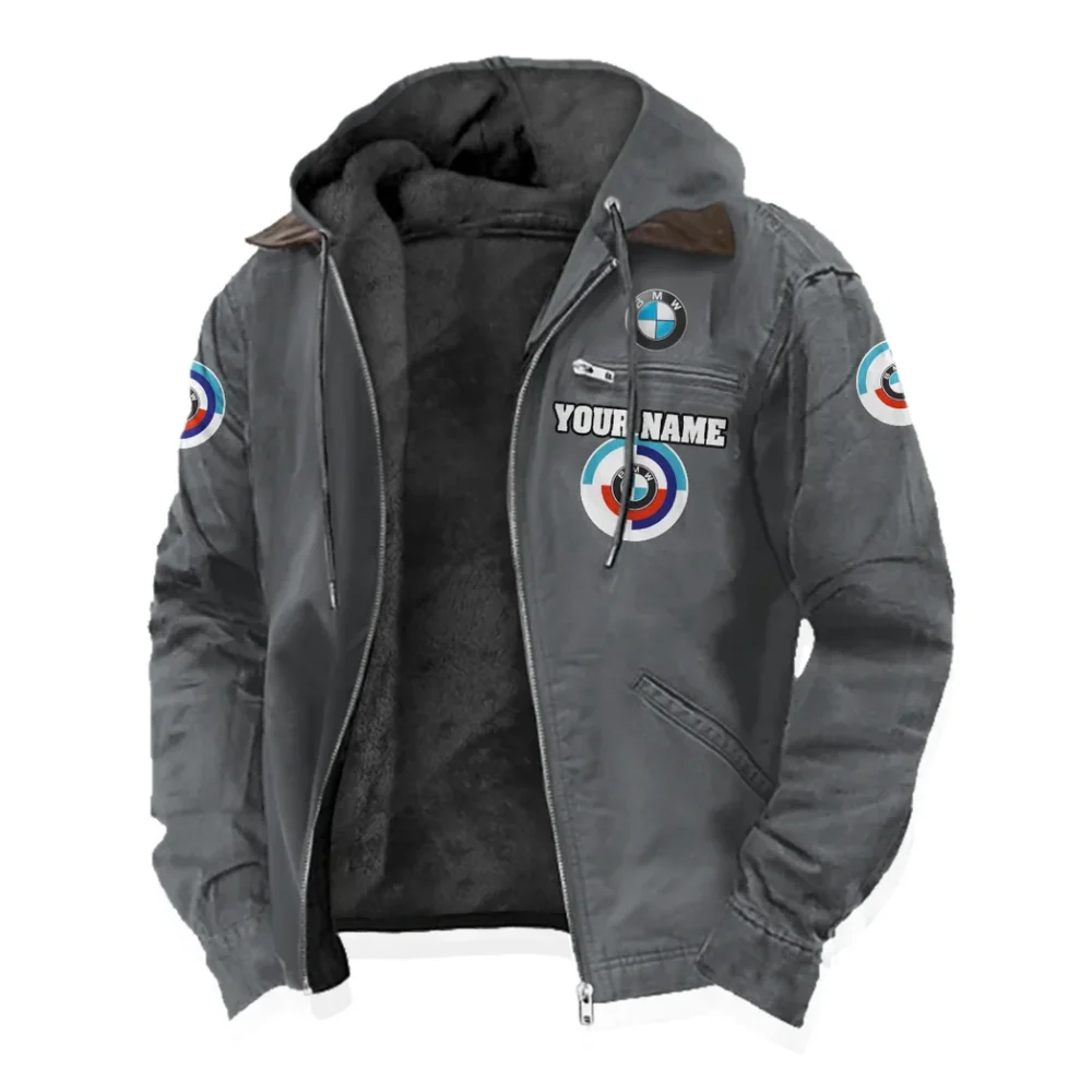 Motorsport Vehicle Flannel Hoodie, Custom Car Fan Hoodie HVN1327BM - Gray - Image 2