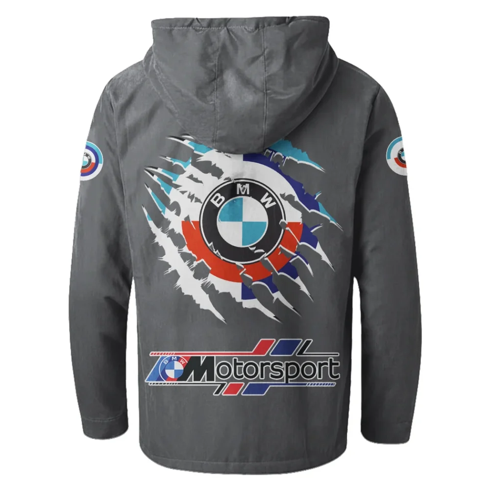 Motorsport Vehicle Flannel Hoodie, Custom Car Fan Hoodie HVN1327BM - Gray - Image 3