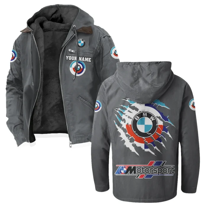 Motorsport Vehicle Flannel Hoodie, Custom Car Fan Hoodie HVN1327BM - Gray