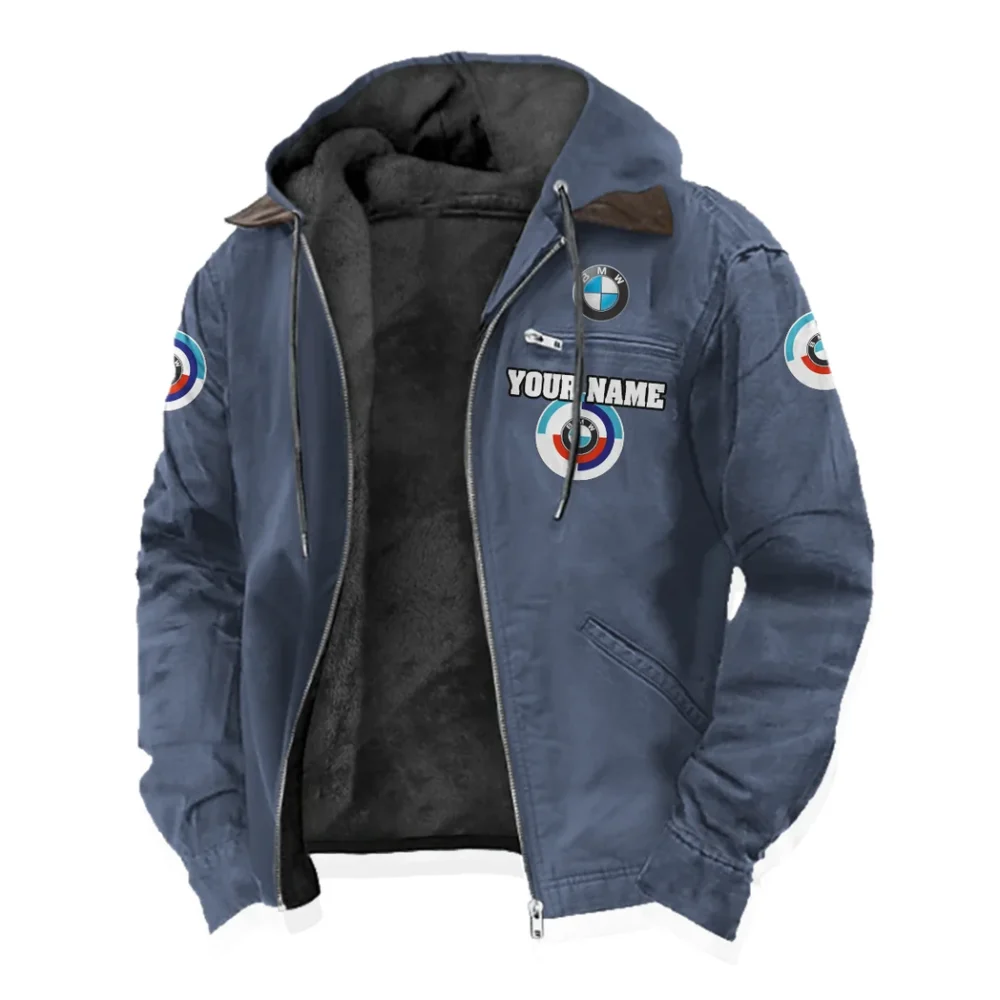 Motorsport Vehicle Flannel Hoodie, Custom Car Fan Hoodie HVN1327BM - Navy Blue - Image 2