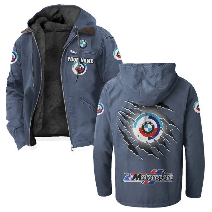 Motorsport Vehicle Flannel Hoodie, Custom Car Fan Hoodie HVN1327BM - Navy Blue