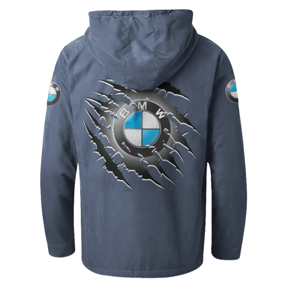 Motorsport Edition Car Flannel Hoodie, Rugged Rider Flannel HVN1327BM - Navy Blue - Image 3