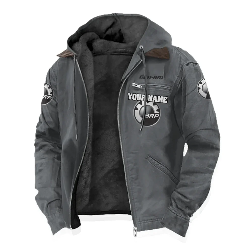 Off-Road Adventure Bike Flannel Hoodie, Bold Automotive Hoodie HVN1327BR - Gray - Image 2