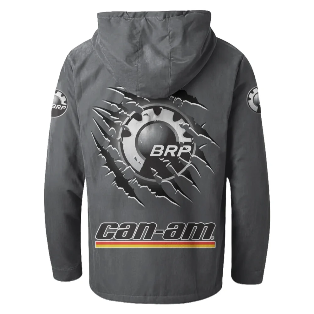 Off-Road Adventure Bike Flannel Hoodie, Bold Automotive Hoodie HVN1327BR - Gray - Image 3