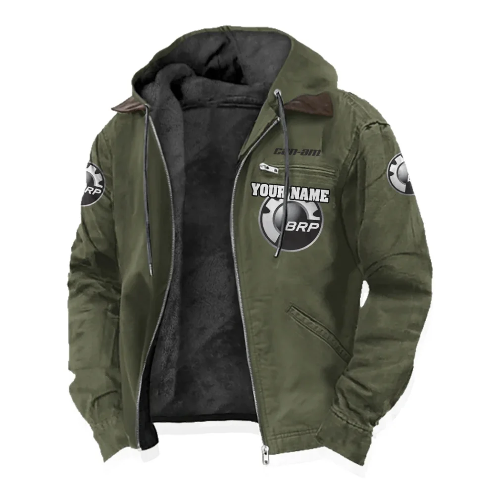 Off-Road Adventure Bike Flannel Hoodie, Bold Automotive Hoodie HVN1327BR - Green - Image 2