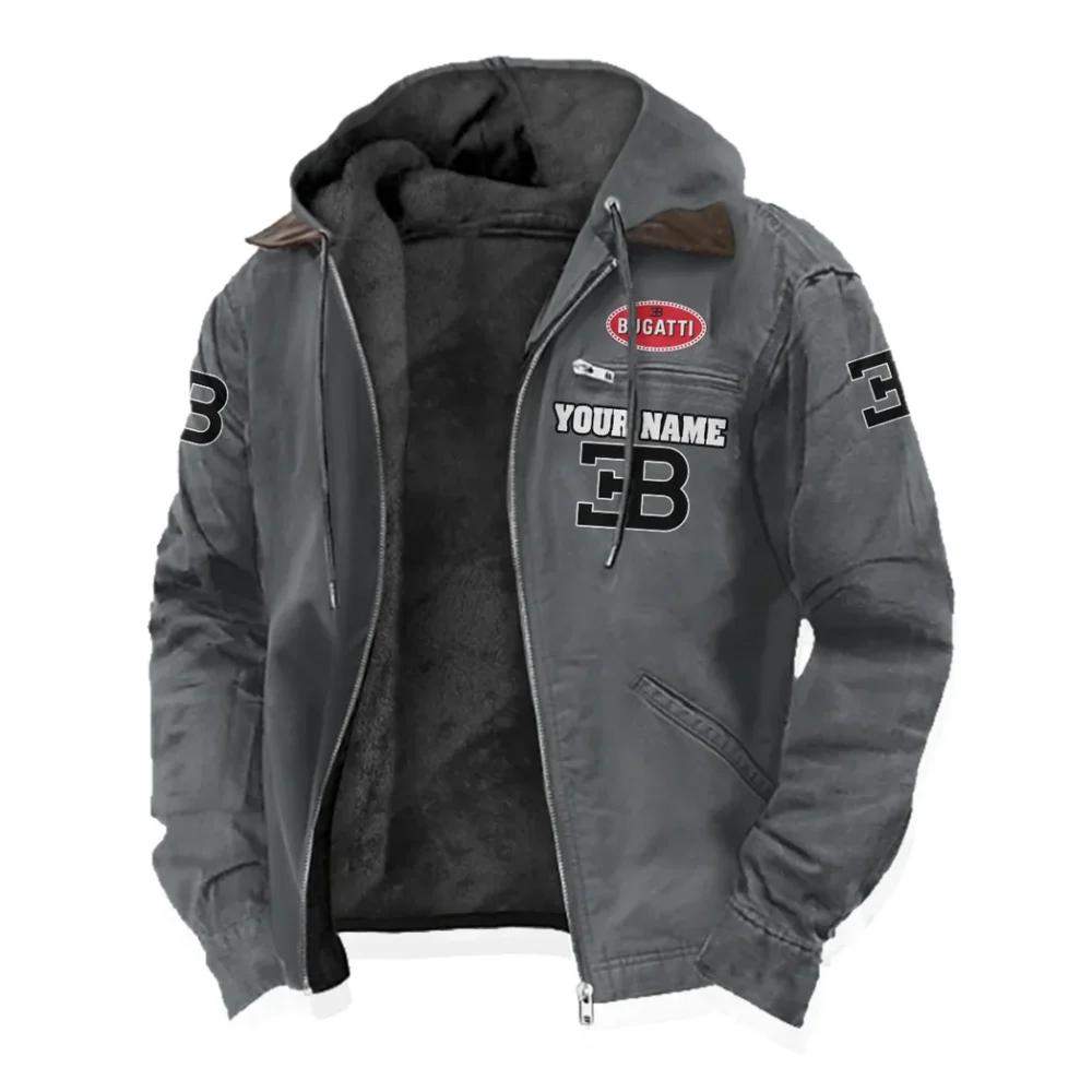 Prestige Coupe Flannel Hoodie, Gearhead Style Hoodie HVN1327BU - Gray - Image 2