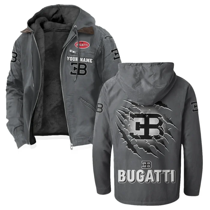 Prestige Coupe Flannel Hoodie, Gearhead Style Hoodie HVN1327BU - Gray
