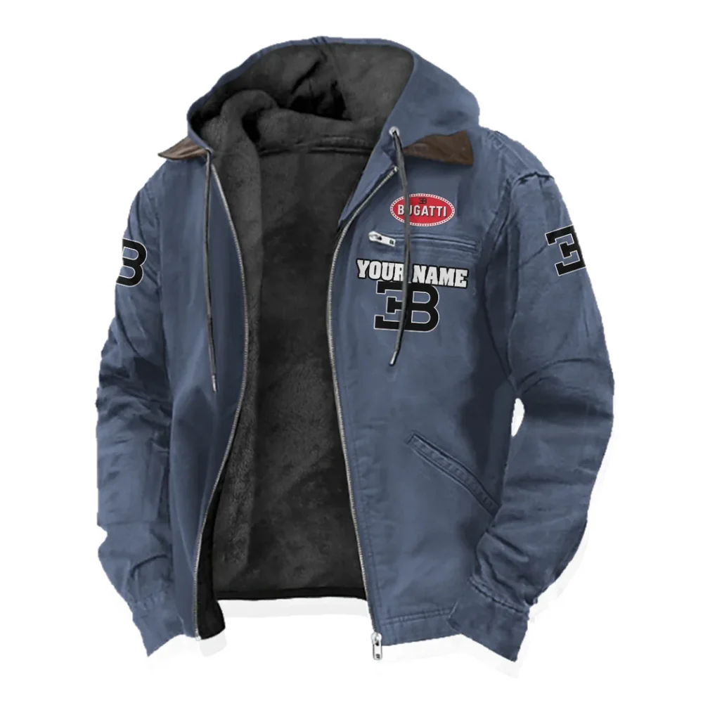 Prestige Coupe Flannel Hoodie, Gearhead Style Hoodie HVN1327BU - Navy Blue - Image 2