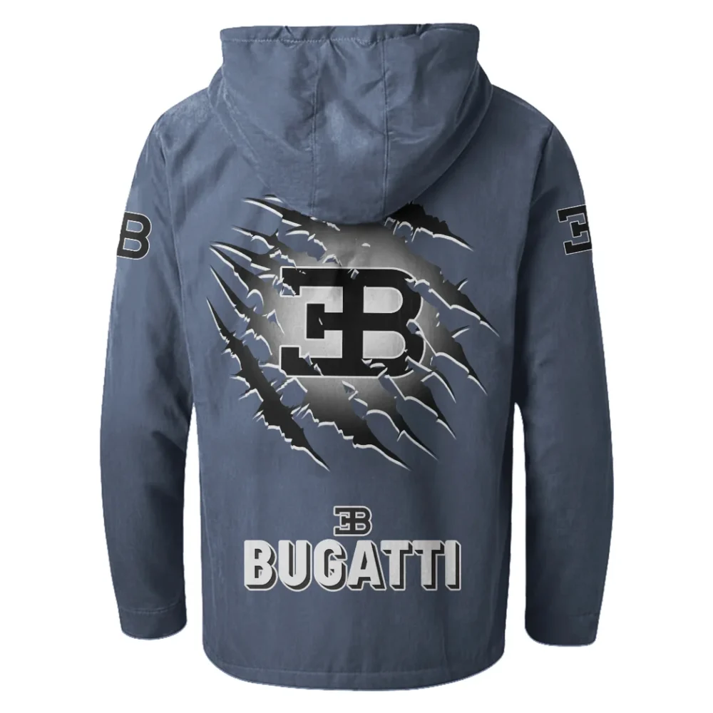 Prestige Coupe Flannel Hoodie, Gearhead Style Hoodie HVN1327BU - Navy Blue - Image 3