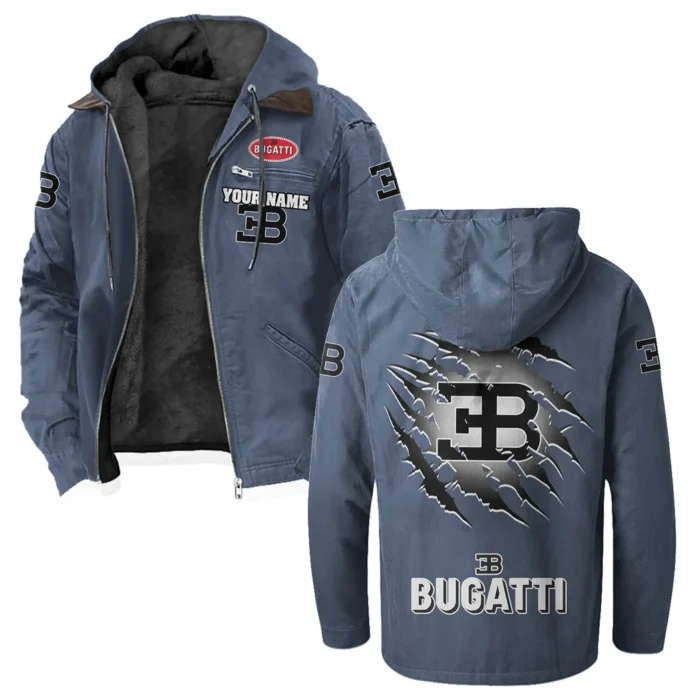Prestige Coupe Flannel Hoodie, Gearhead Style Hoodie HVN1327BU - Navy Blue