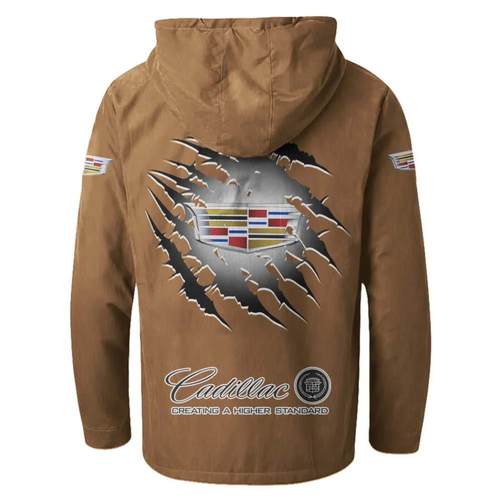 Road Legend Flannel Shirt Flannel Hoodie, Warm Street Flannel HVN1327CA - Camel - Image 3