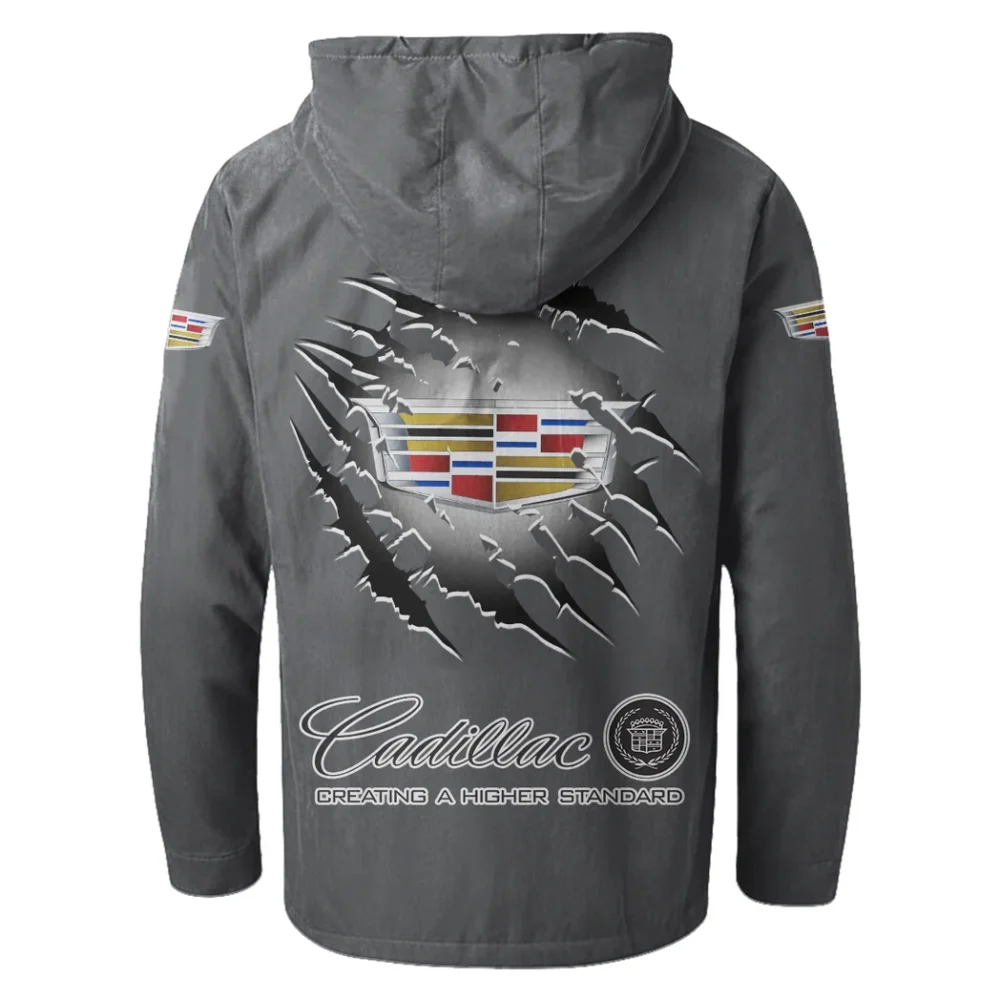 Road Legend Flannel Shirt Flannel Hoodie, Warm Street Flannel HVN1327CA - Gray - Image 3