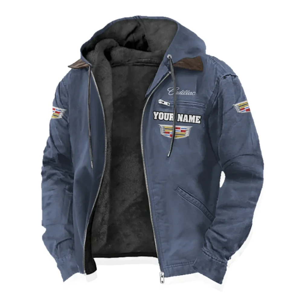Road Legend Flannel Shirt Flannel Hoodie, Warm Street Flannel HVN1327CA - Navy Blue - Image 2