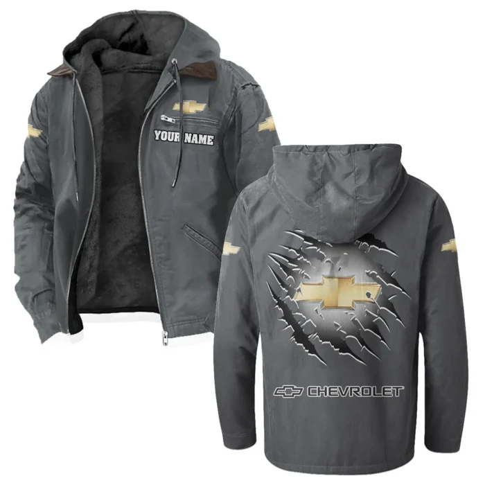 American Pickup Truck Flannel Hoodie, Ride-Ready Hooded Style HVN1327CE - Gray