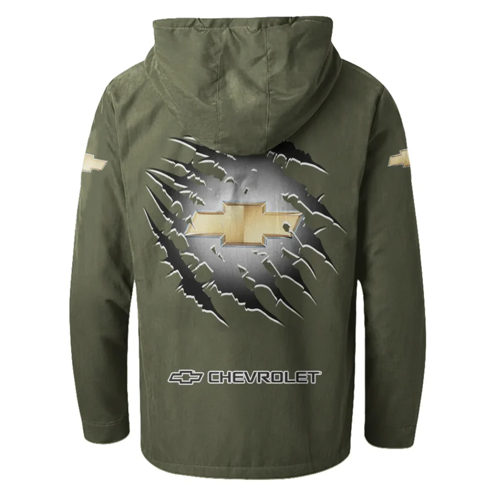 American Pickup Truck Flannel Hoodie, Ride-Ready Hooded Style HVN1327CE - Green - Image 3