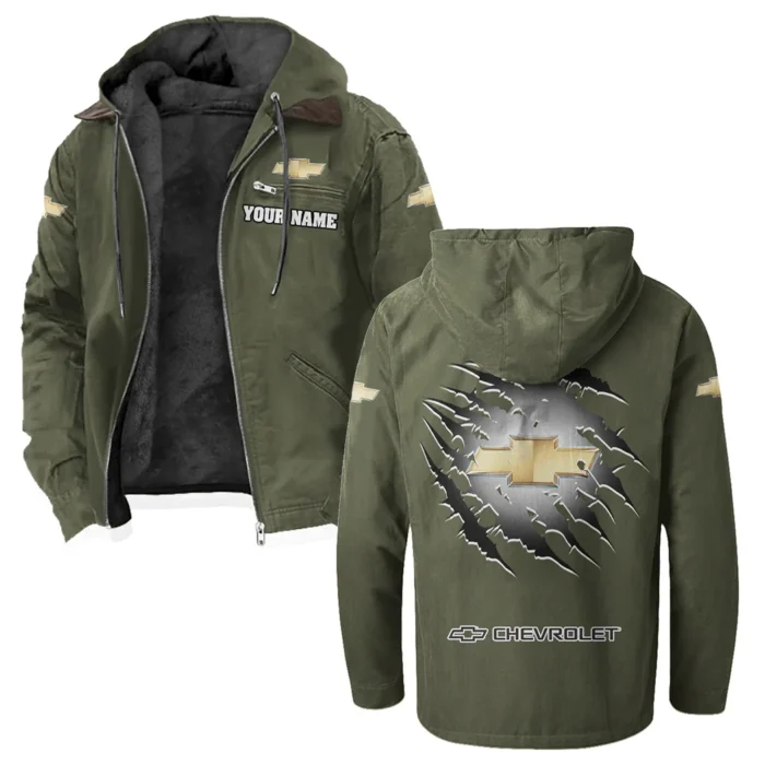 American Pickup Truck Flannel Hoodie, Ride-Ready Hooded Style HVN1327CE - Green