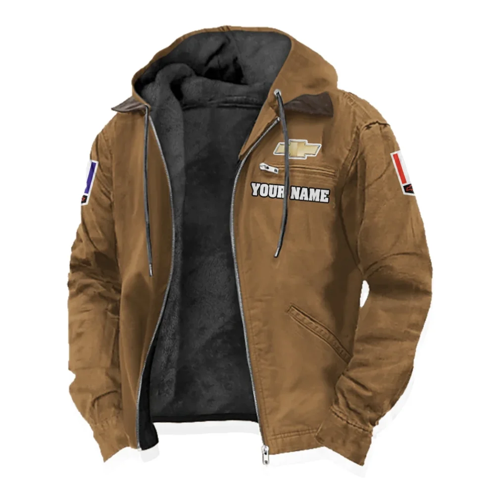 American Pony Car Flannel Hoodie, Everyday Driver Hoodie HVN1327CH - Camel - Image 2