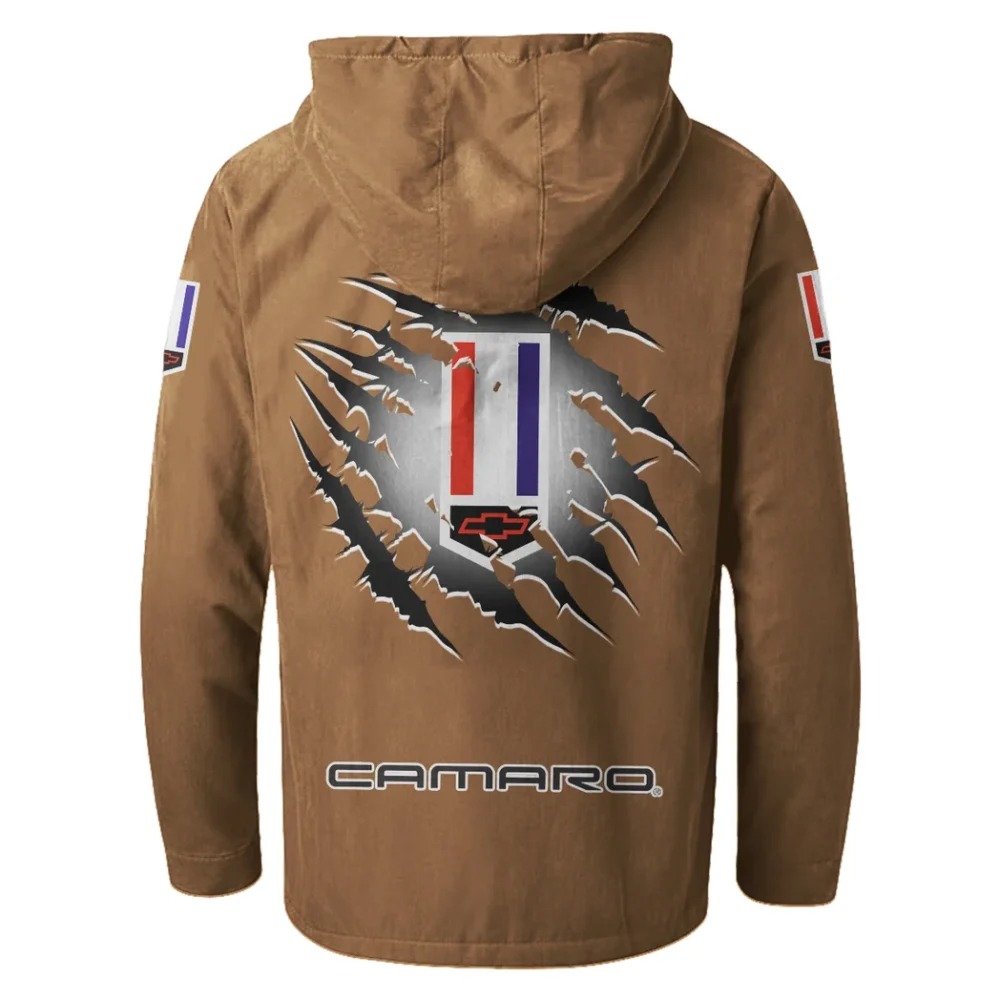American Pony Car Flannel Hoodie, Everyday Driver Hoodie HVN1327CH - Camel - Image 3