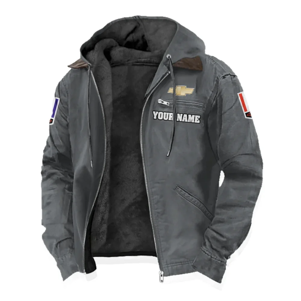 American Pony Car Flannel Hoodie, Everyday Driver Hoodie HVN1327CH - Gray - Image 2