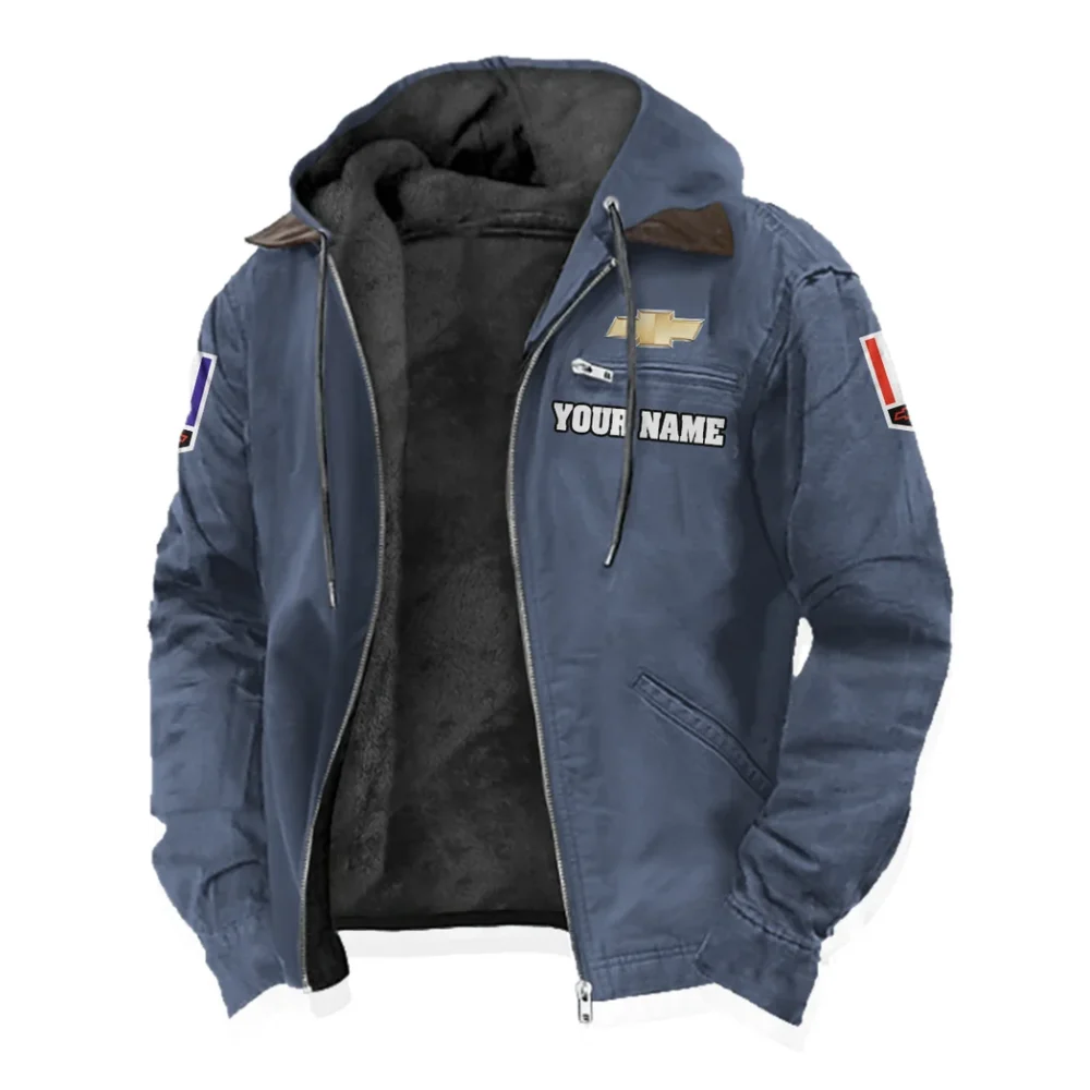 American Pony Car Flannel Hoodie, Everyday Driver Hoodie HVN1327CH - Navy Blue - Image 2