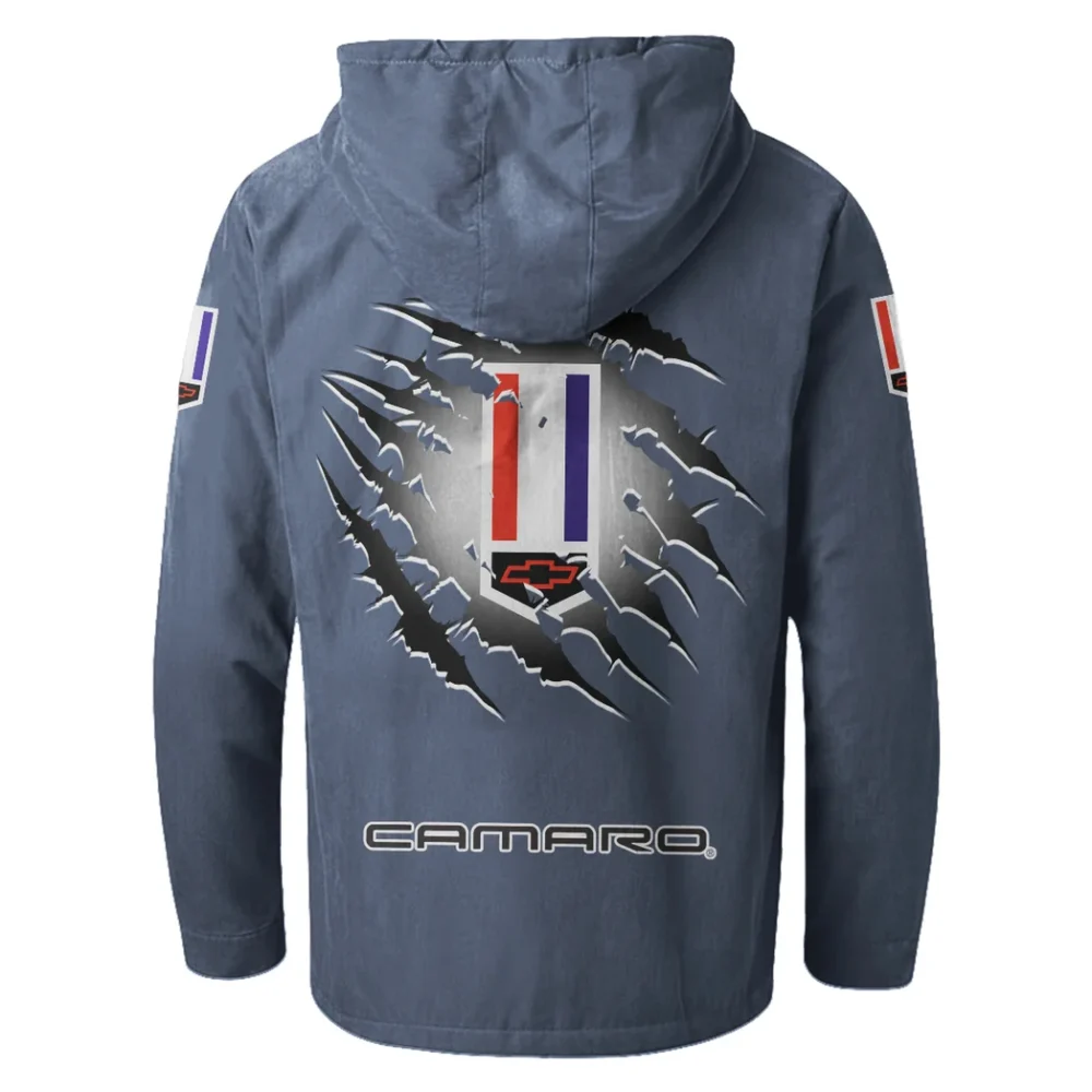 American Pony Car Flannel Hoodie, Everyday Driver Hoodie HVN1327CH - Navy Blue - Image 3