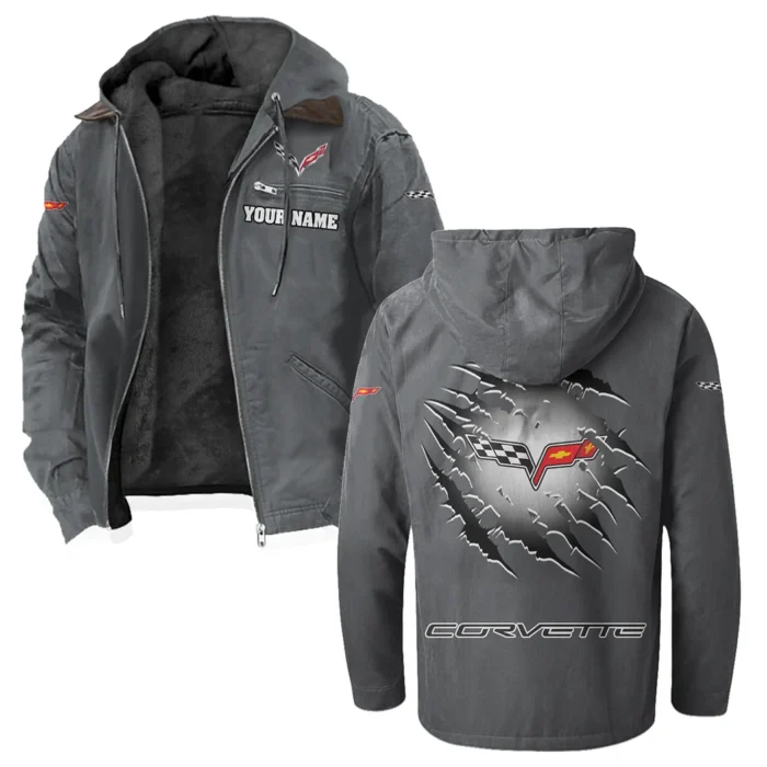Racing Classic Flannel Hoodie, Biker Spirit Hoodie HVN1327CO - Gray