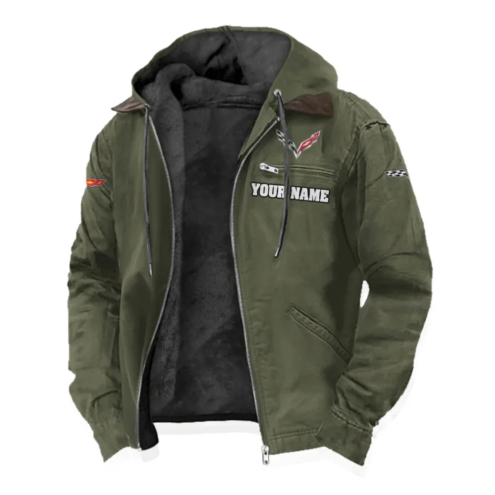 Racing Classic Flannel Hoodie, Biker Spirit Hoodie HVN1327CO - Green - Image 2
