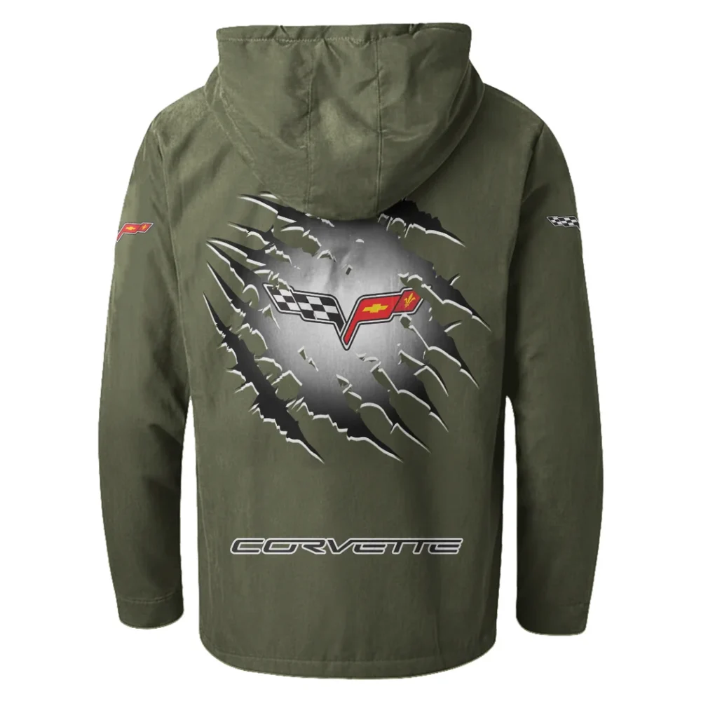 Racing Classic Flannel Hoodie, Biker Spirit Hoodie HVN1327CO - Green - Image 3