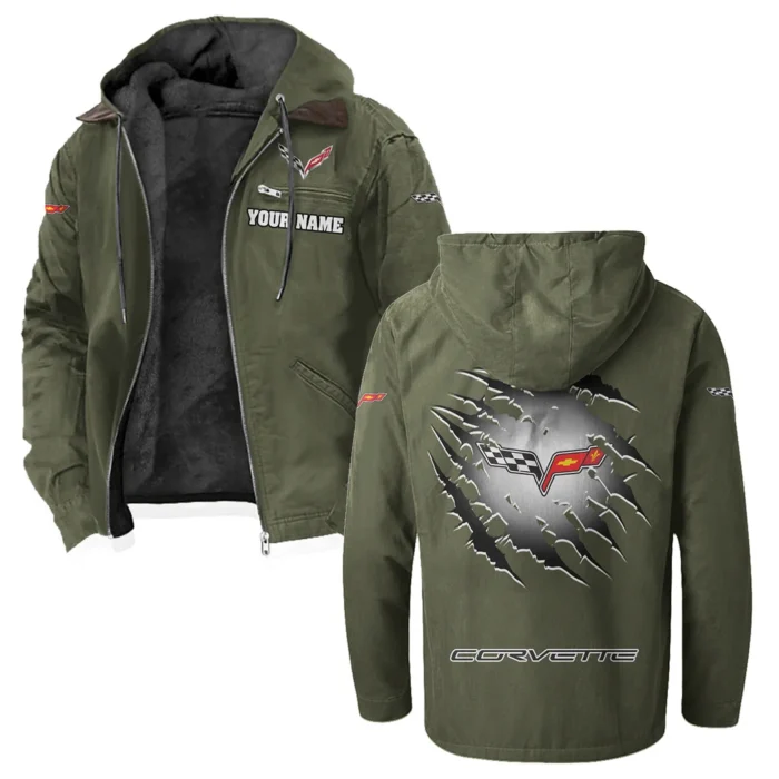 Racing Classic Flannel Hoodie, Biker Spirit Hoodie HVN1327CO - Green