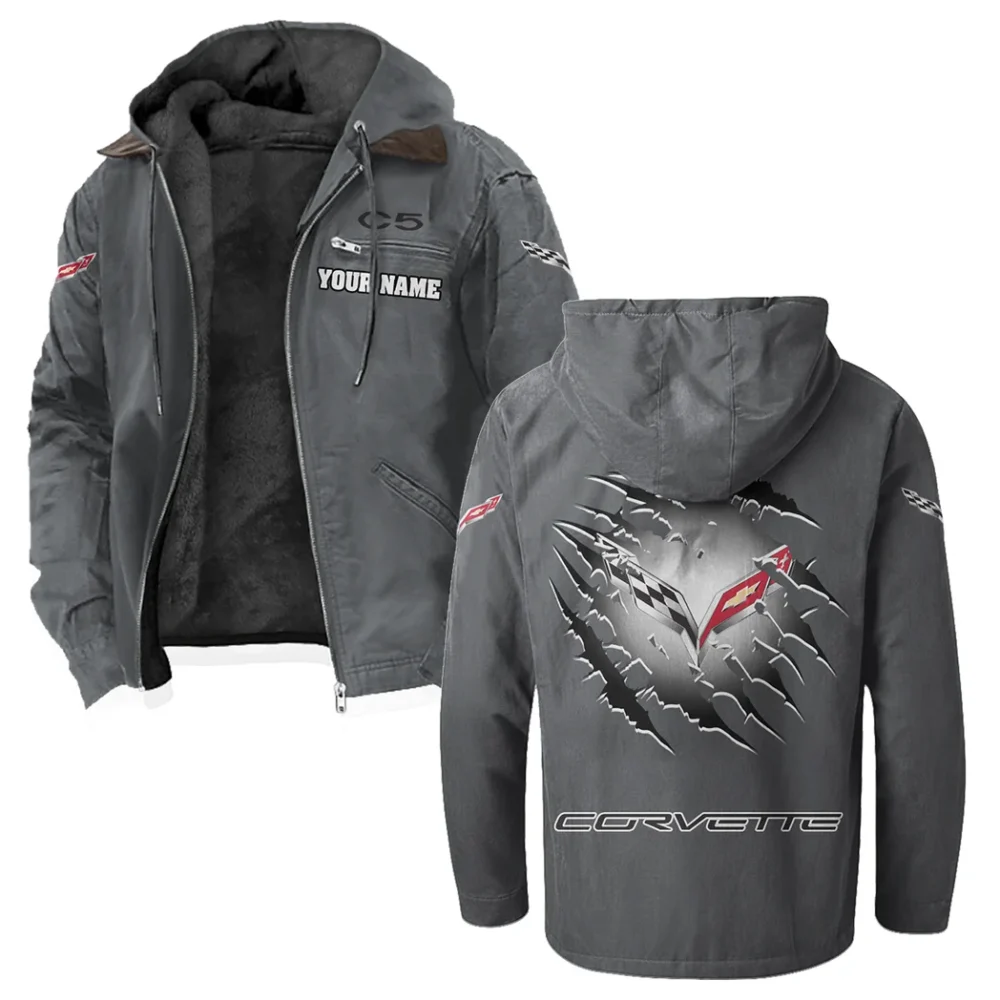 Performance Roadster Flannel Hoodie, Car Culture Flannel HVN1327CO - Gray