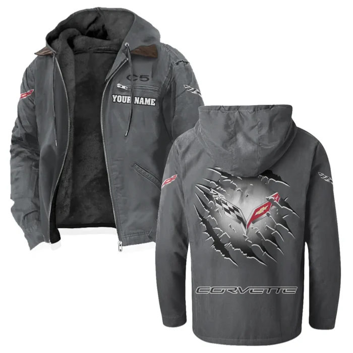 Performance Roadster Flannel Hoodie, Car Culture Flannel HVN1327CO - Gray
