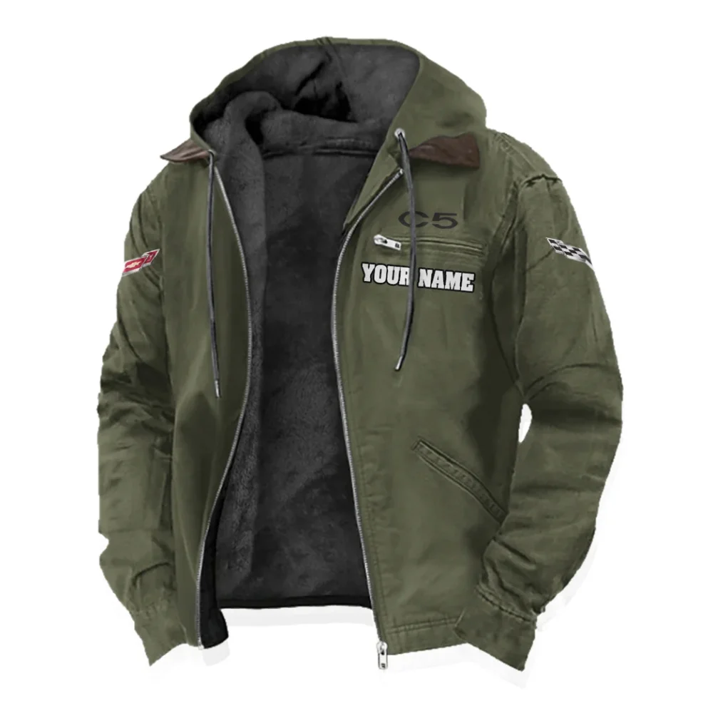 Performance Roadster Flannel Hoodie, Car Culture Flannel HVN1327CO - Green - Image 2