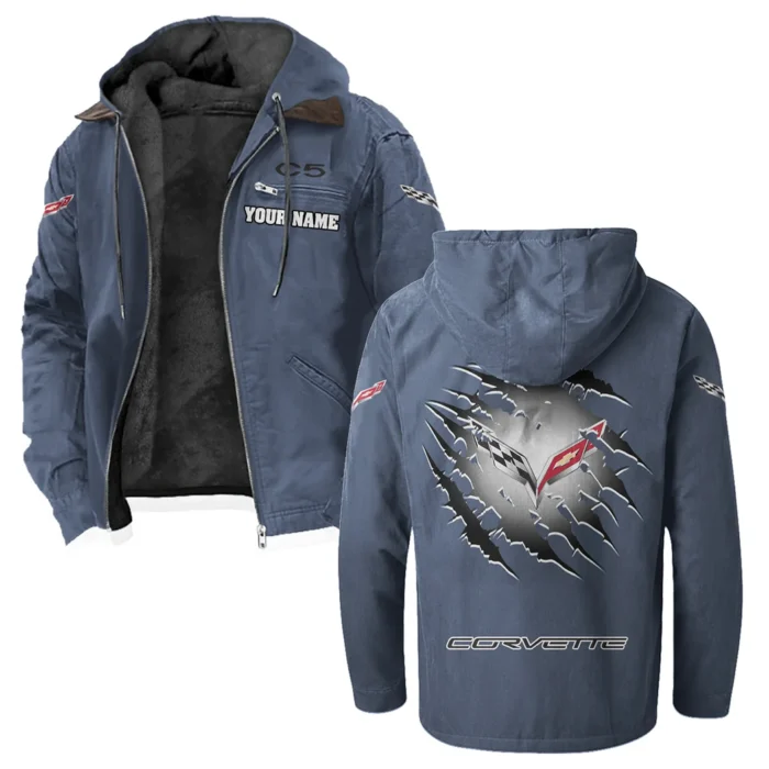Performance Roadster Flannel Hoodie, Car Culture Flannel HVN1327CO - Navy Blue