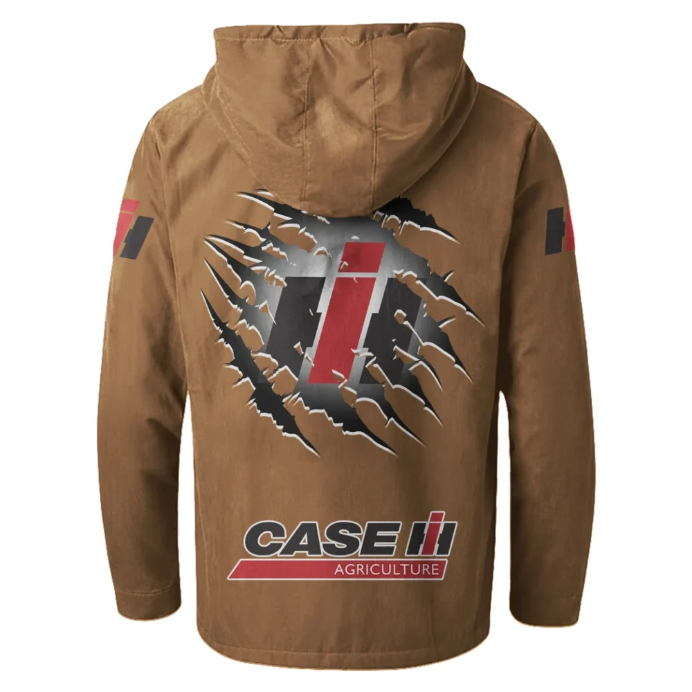 Ranch Tractor Flannel Hoodie, Street-Ready Rider Hoodie HVN1327CS - Camel - Image 3