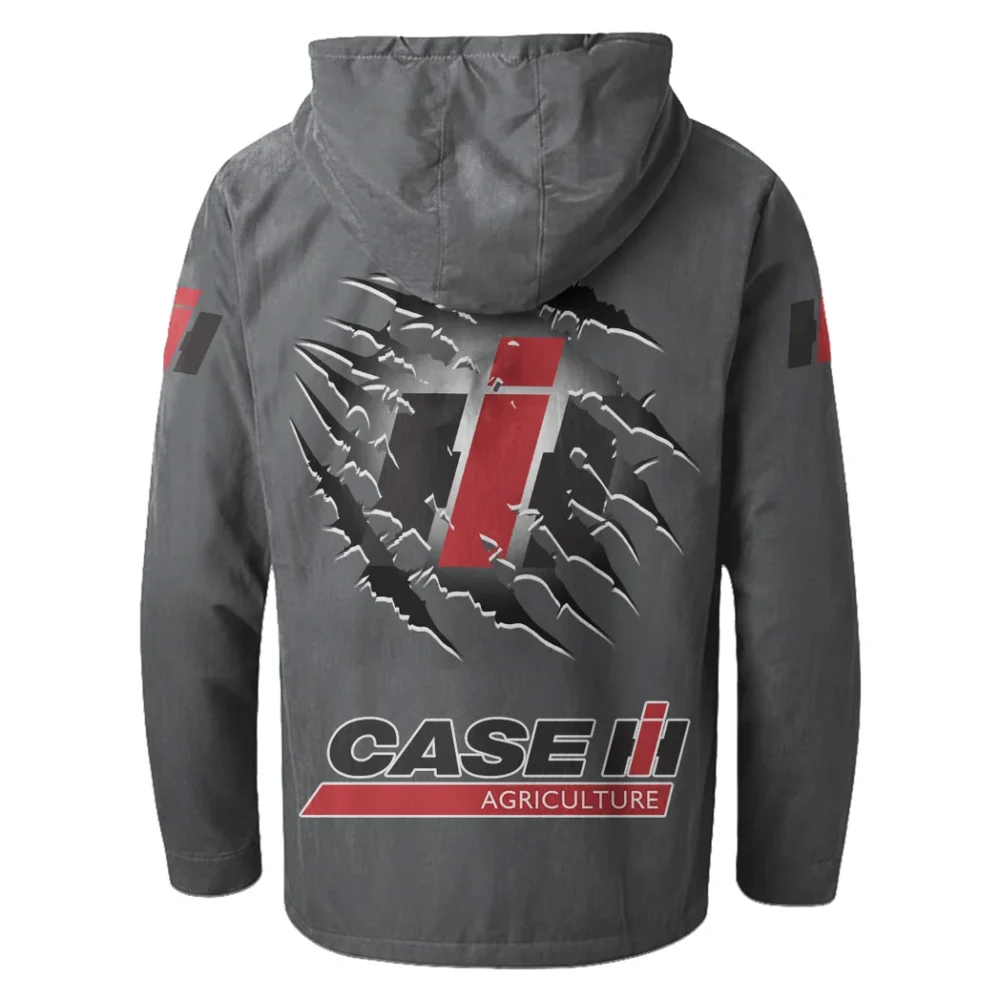 Ranch Tractor Flannel Hoodie, Street-Ready Rider Hoodie HVN1327CS - Gray - Image 3
