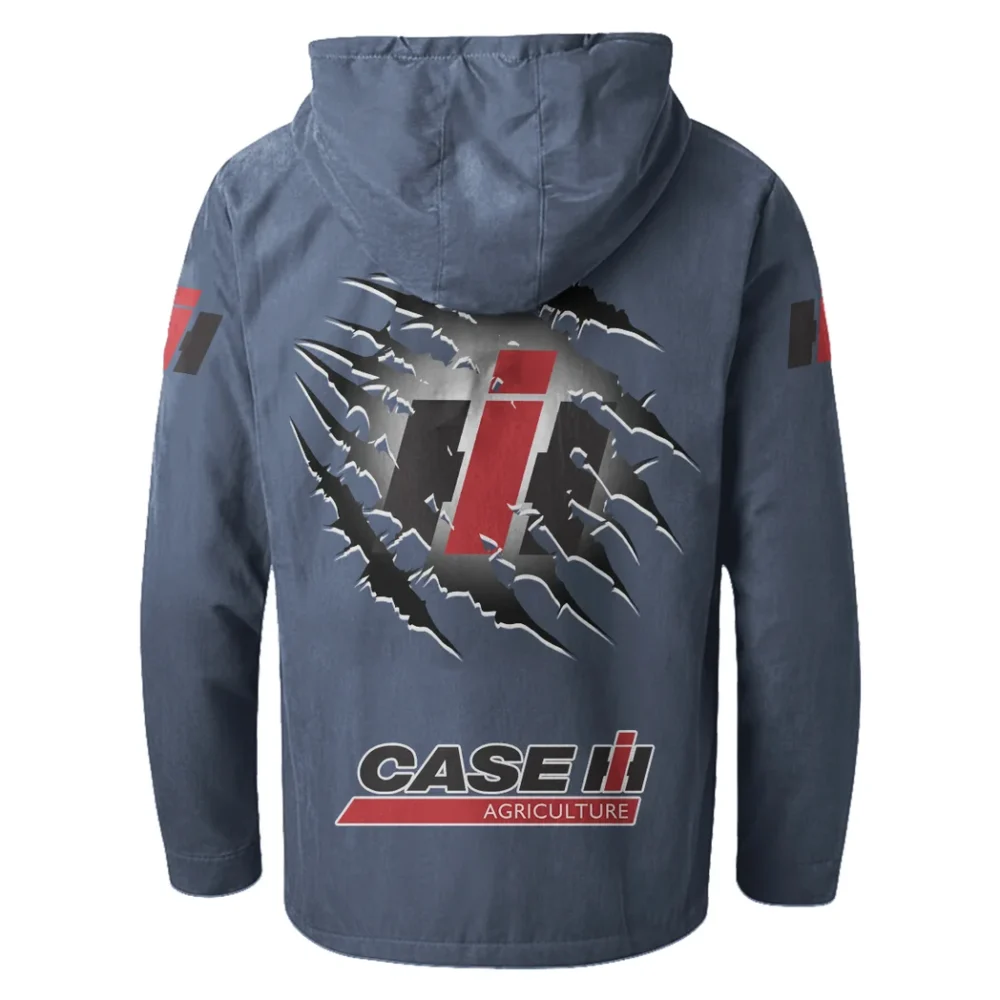 Ranch Tractor Flannel Hoodie, Street-Ready Rider Hoodie HVN1327CS - Navy Blue - Image 3