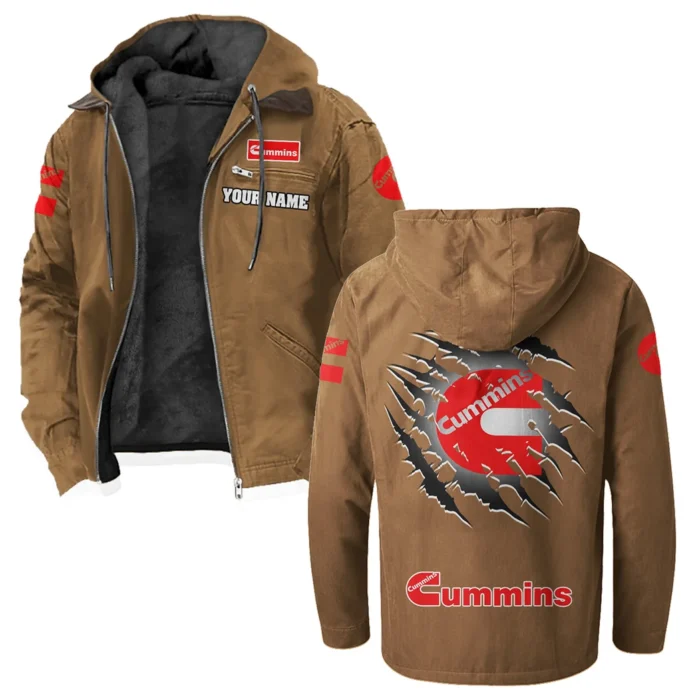 HeavyTorque Engines Flannel Hoodie, Garage-Ready Flannel Shirt HVN1327CU - Camel