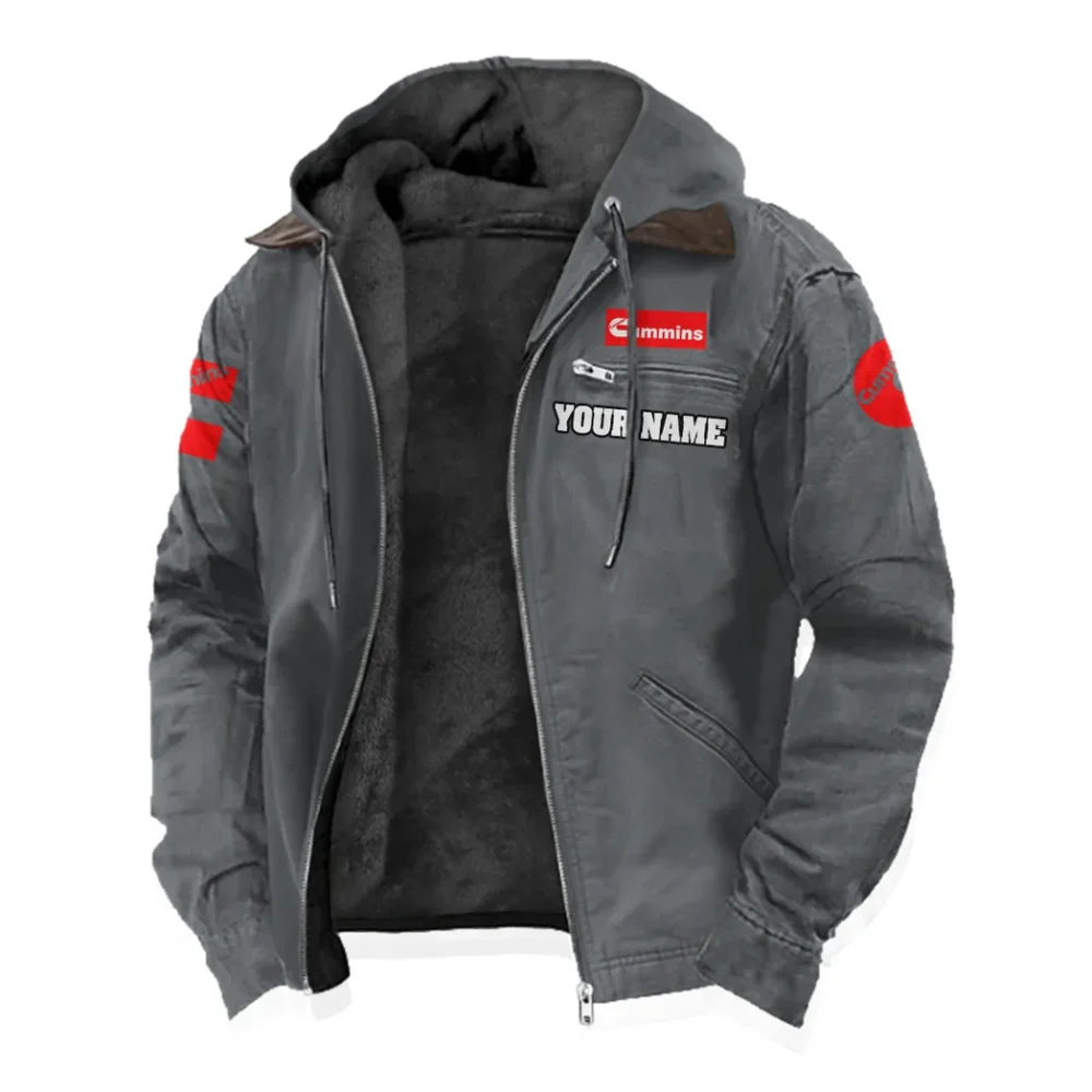 HeavyTorque Engines Flannel Hoodie, Garage-Ready Flannel Shirt HVN1327CU - Gray - Image 2