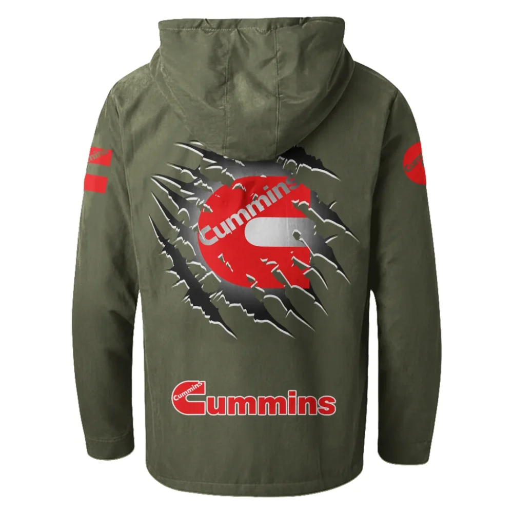 HeavyTorque Engines Flannel Hoodie, Garage-Ready Flannel Shirt HVN1327CU - Green - Image 3