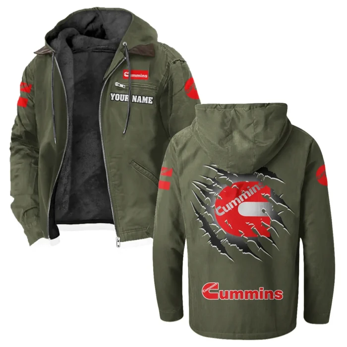 HeavyTorque Engines Flannel Hoodie, Garage-Ready Flannel Shirt HVN1327CU - Green