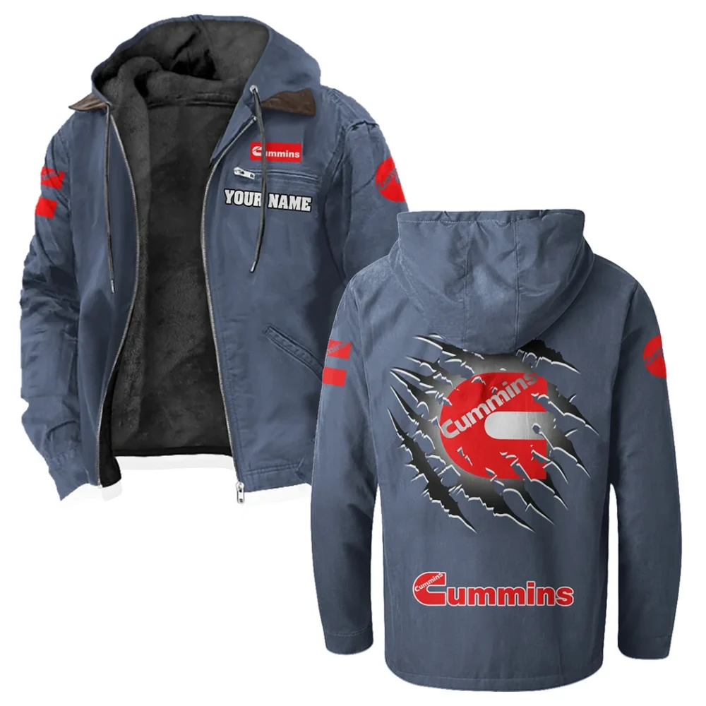 HeavyTorque Engines Flannel Hoodie, Garage-Ready Flannel Shirt HVN1327CU - Navy Blue