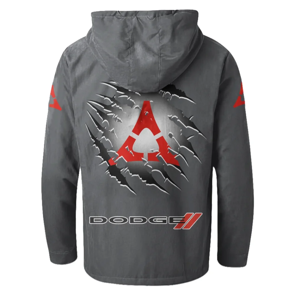Sporty Four-Door Flannel Hoodie, Driven Style Hoodie HVN1327DC - Gray - Image 3